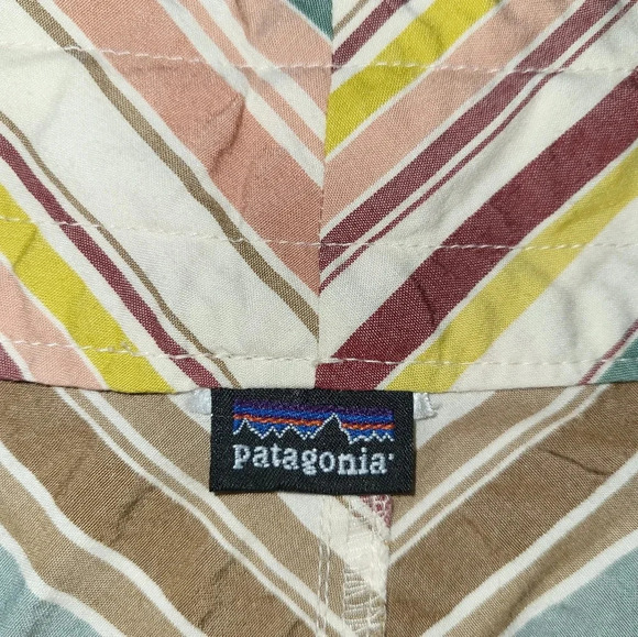 Patagonia Striped Skirt Drawstring Waist Pockets Size Large Cottagecore - Picture 9 of 9